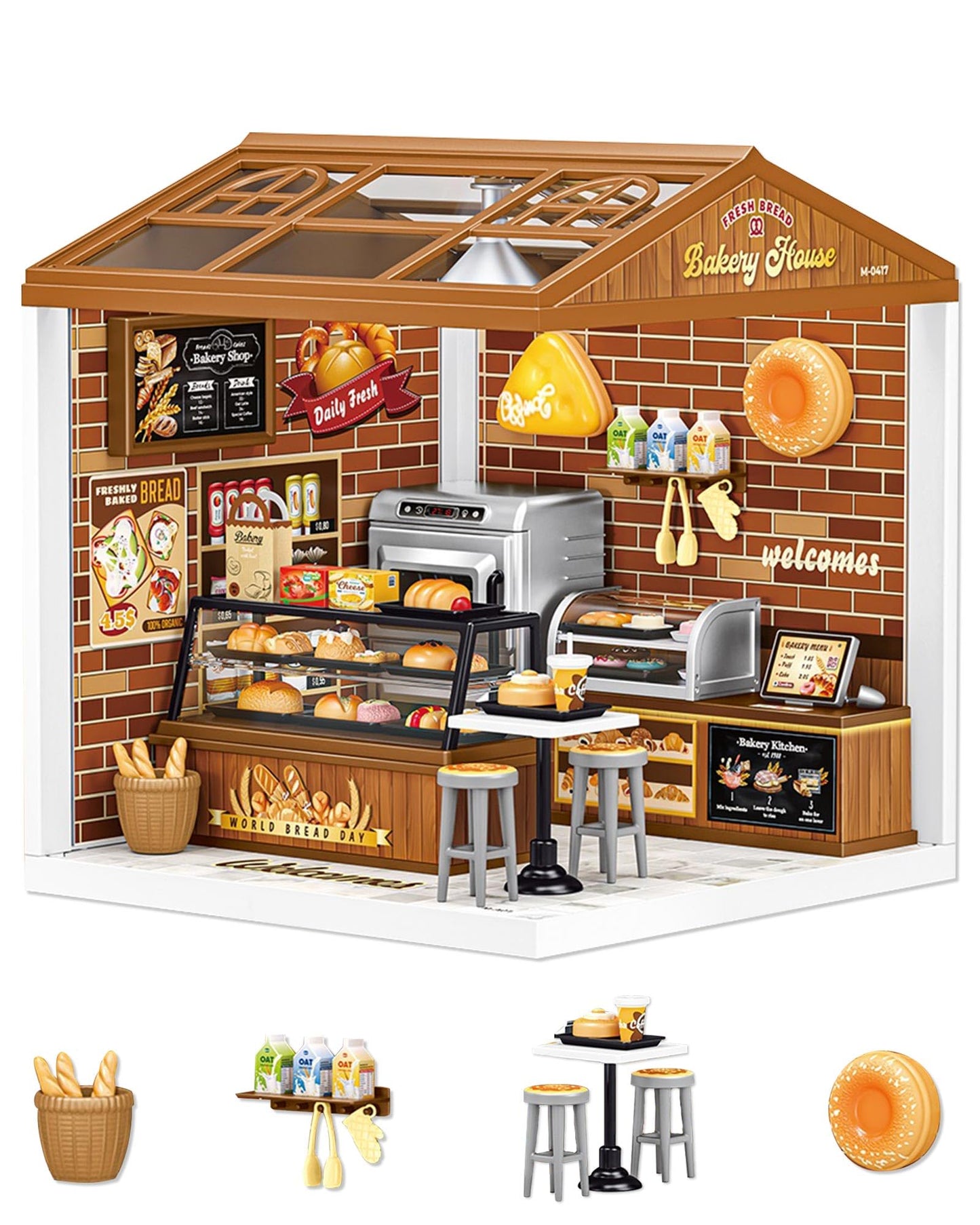 Kisoy DIY Miniature House Kit — Tiny House Model with Furniture & LED Light for Adults