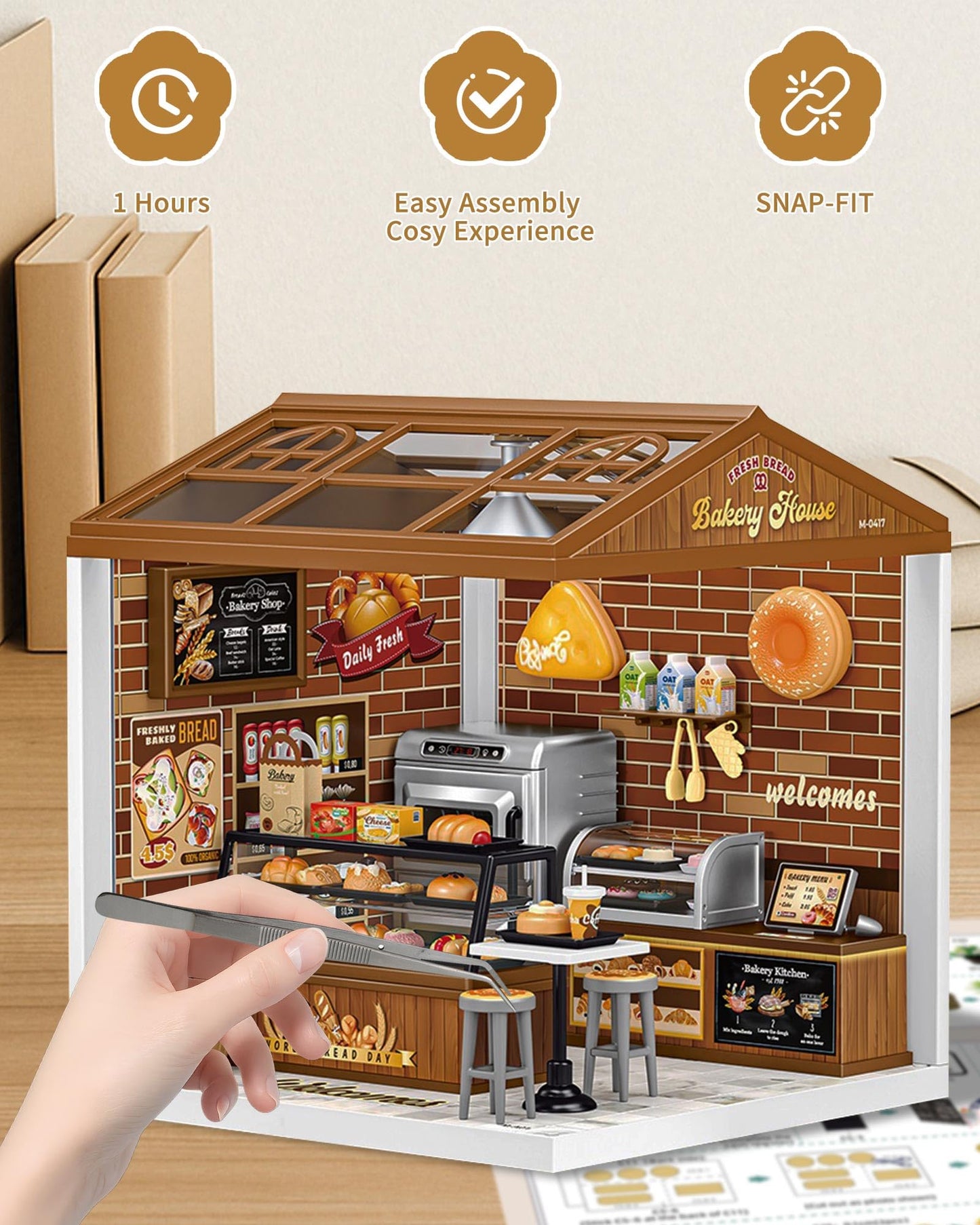 Kisoy DIY Miniature House Kit — Tiny House Model with Furniture & LED Light for Adults