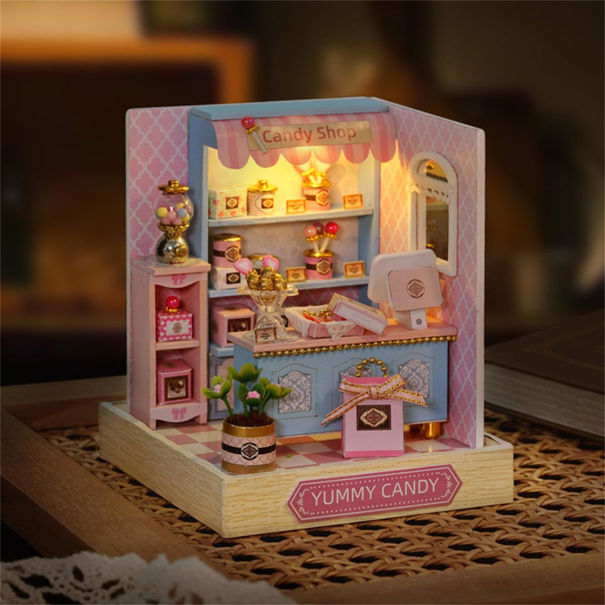Kisoy Dollhouse Miniature Kit - DIY 3D Wooden House with Dust Cover