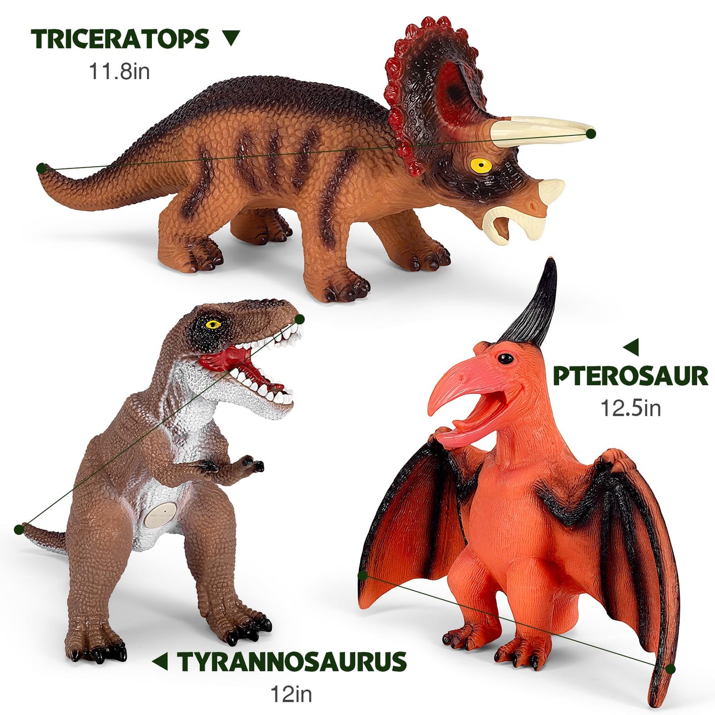 Kissdream 7-Piece Jumbo Dinosaur Toys – Realistic Giant Dino Set for Kids