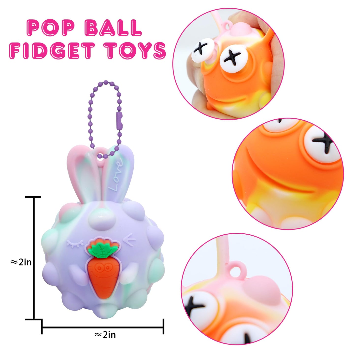 KissFree 18-Pack Animal Pop Balls – 3D Fidget Toys for Kids Party Favors