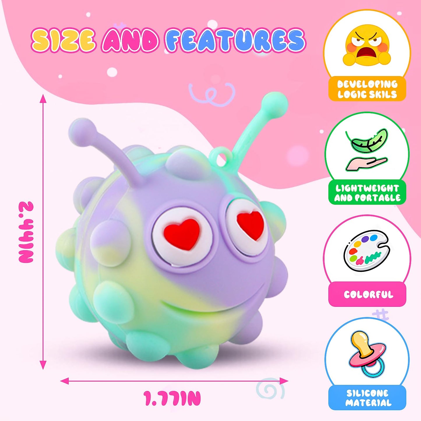 KissFree 36 Pack Animal Pop Balls – 3D Fidget Toys for Parties & Rewards