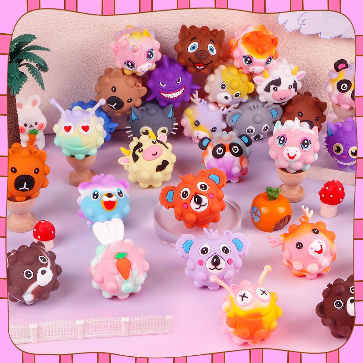 KissFree 36 Pack Animal Pop Balls – 3D Fidget Toys for Parties & Rewards