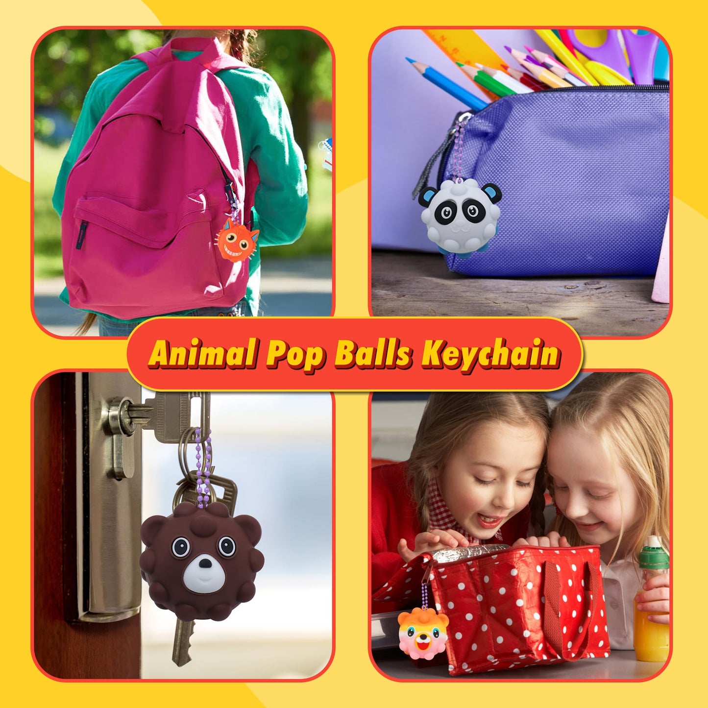 KissFree 24 Pack Animal Pop Balls – 3D Fidget Toys for Kids, Party Favors & Prizes
