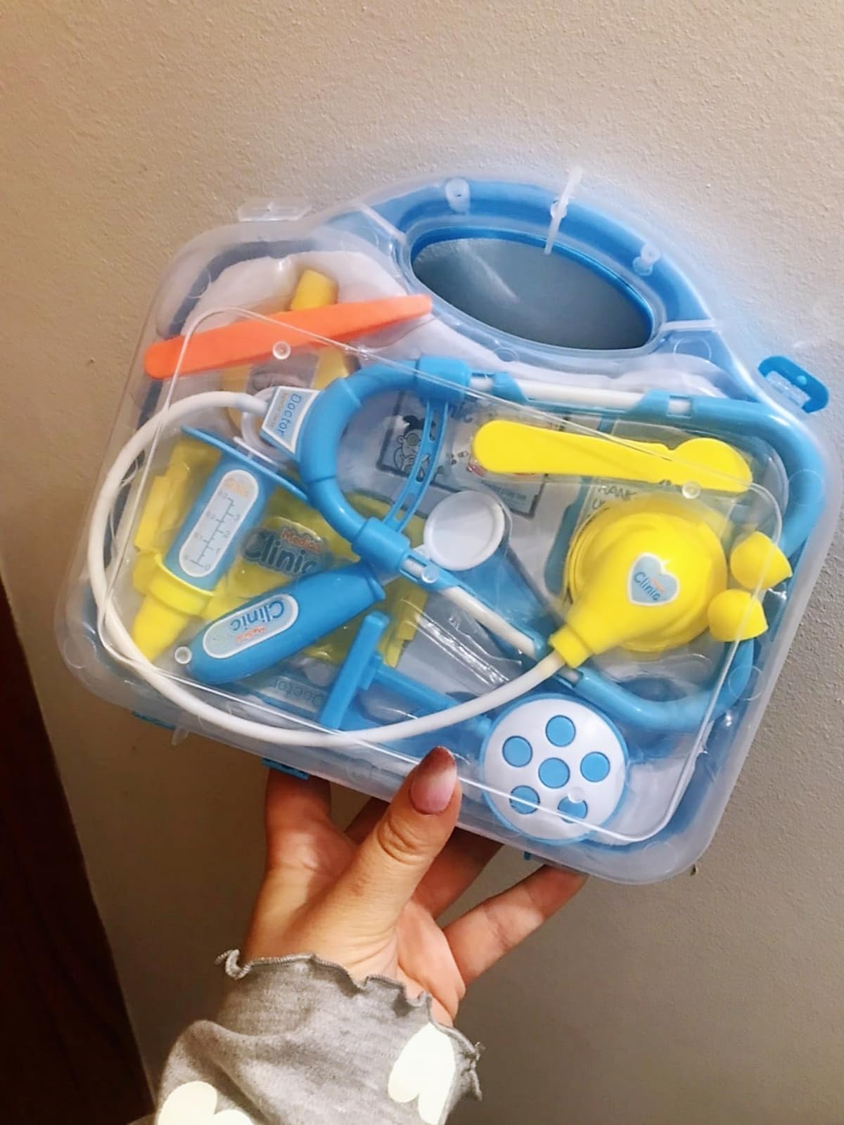 Kiszo Toddler Doctor Kit – 12-Piece Play Set with Carry Case (Blue)