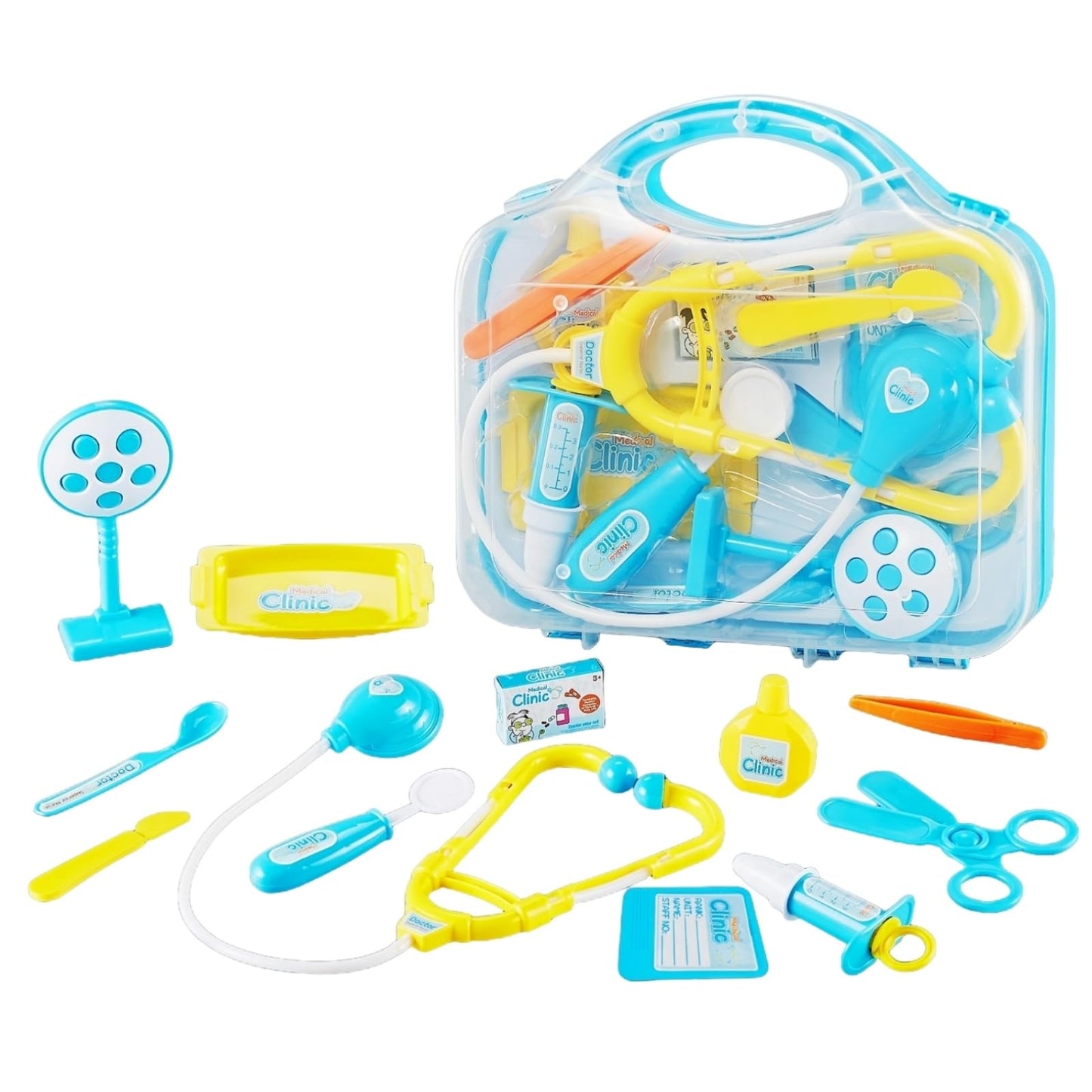 Kiszo Toddler Doctor Kit – 12-Piece Play Set with Carry Case (Blue)
