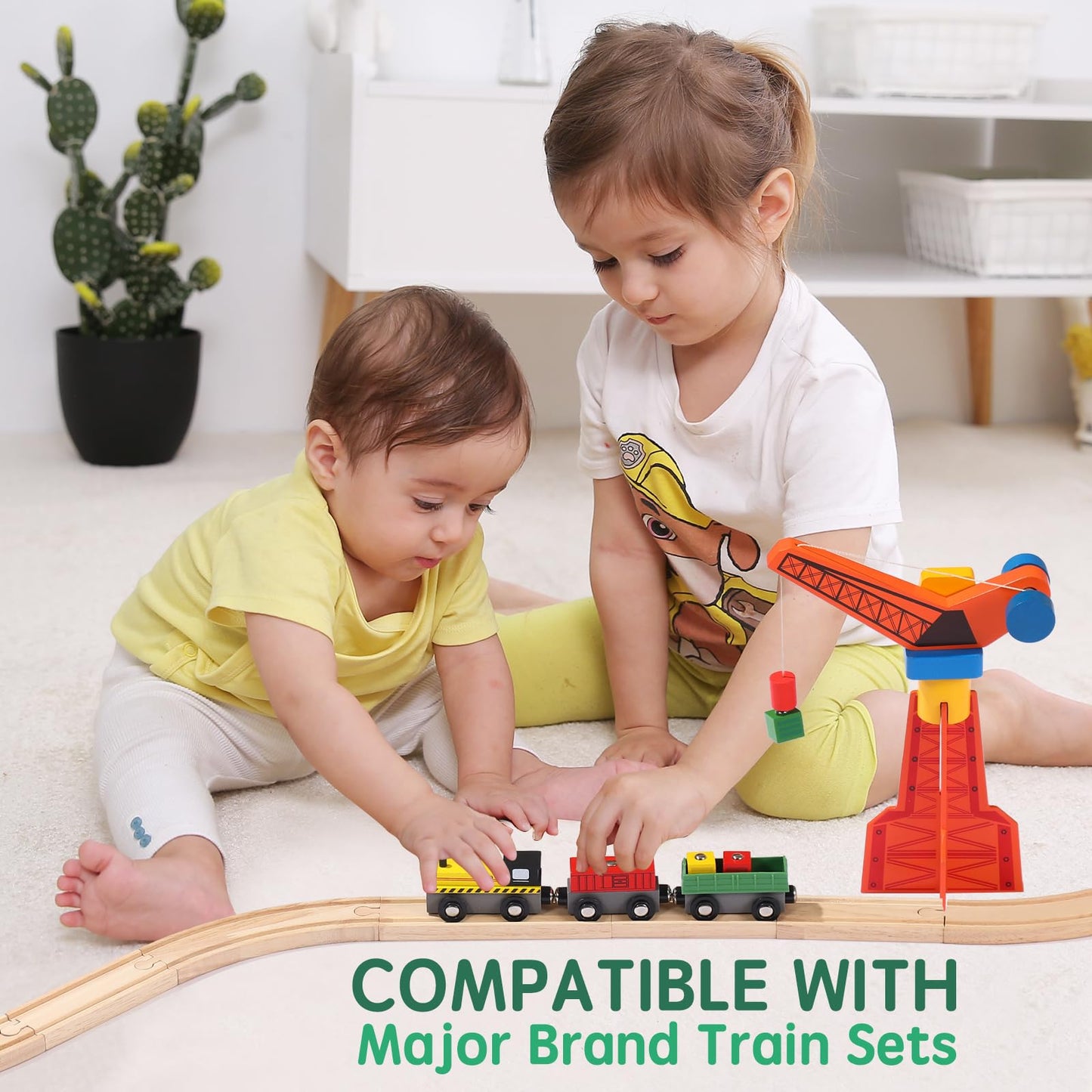 KiToyWod 62pcs Wooden Train Track Set – Compatible with Major Brands, for Ages 3-10