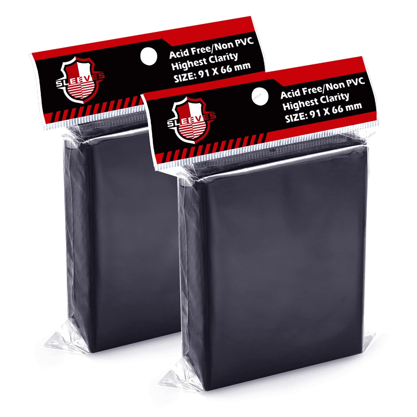 Kitoyz 200 Counts Black Card Sleeves Top Loaders – Matte Outer, Clear Inner, Non-PVC Protectors for Baseball, Sports & Game Cards