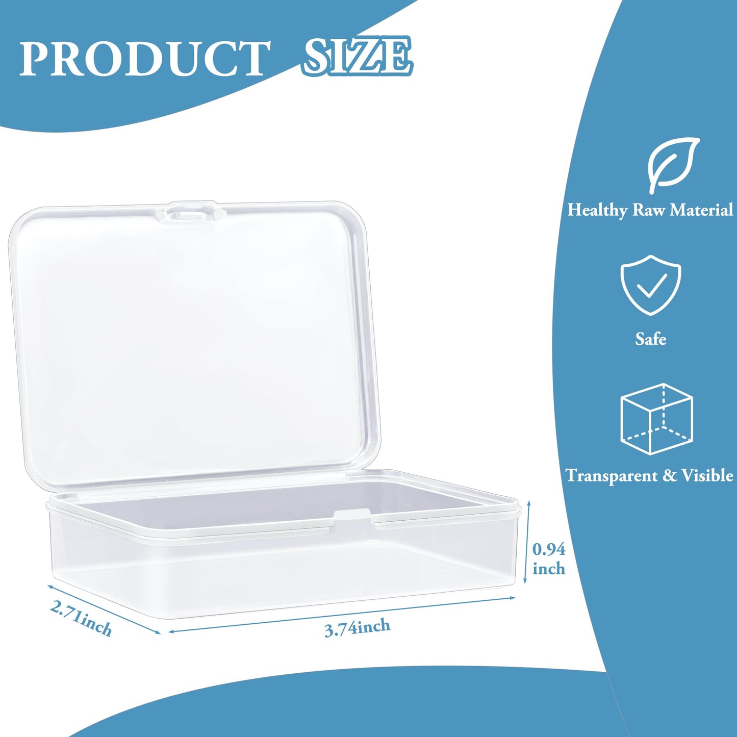 Kitoyz Clear Card Storage Boxes – 6-Pack, Holds 100 Cards Each (10 x 7 x 2.5 cm)