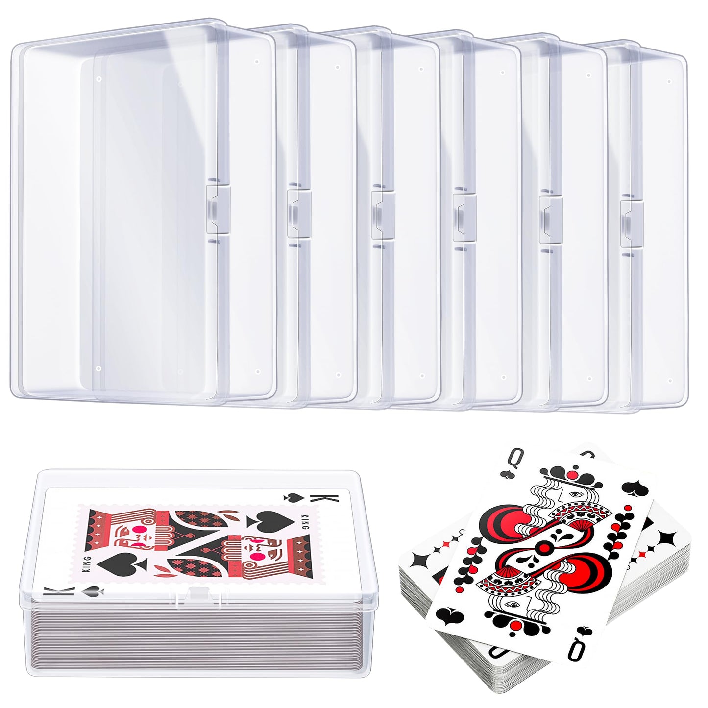 Kitoyz Clear Card Storage Boxes – 6-Pack, Holds 100 Cards Each (10 x 7 x 2.5 cm)