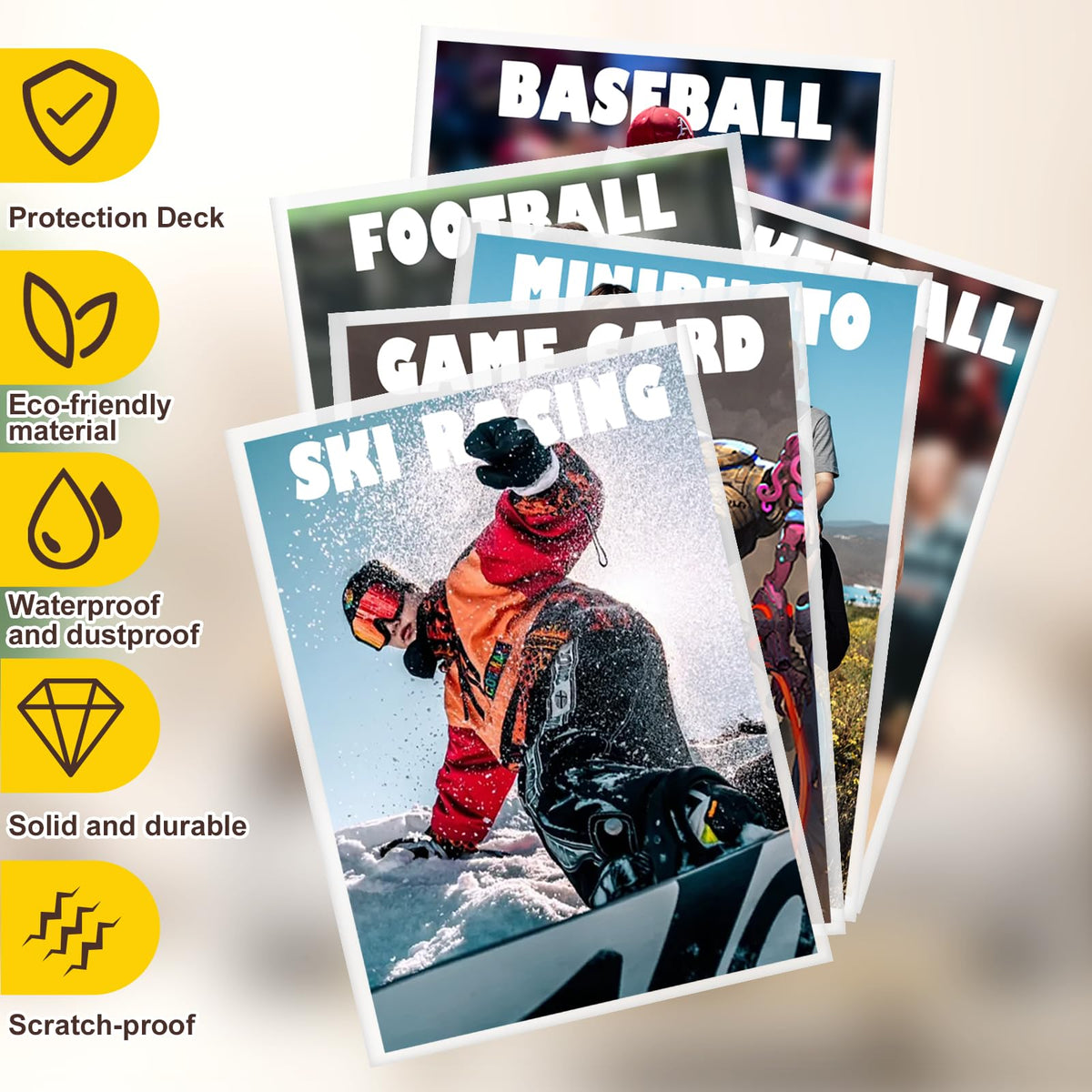 Kitoyz 1000-Count Card Sleeves Top Loaders — Clear Protectors for Baseball, Football & Game Cards