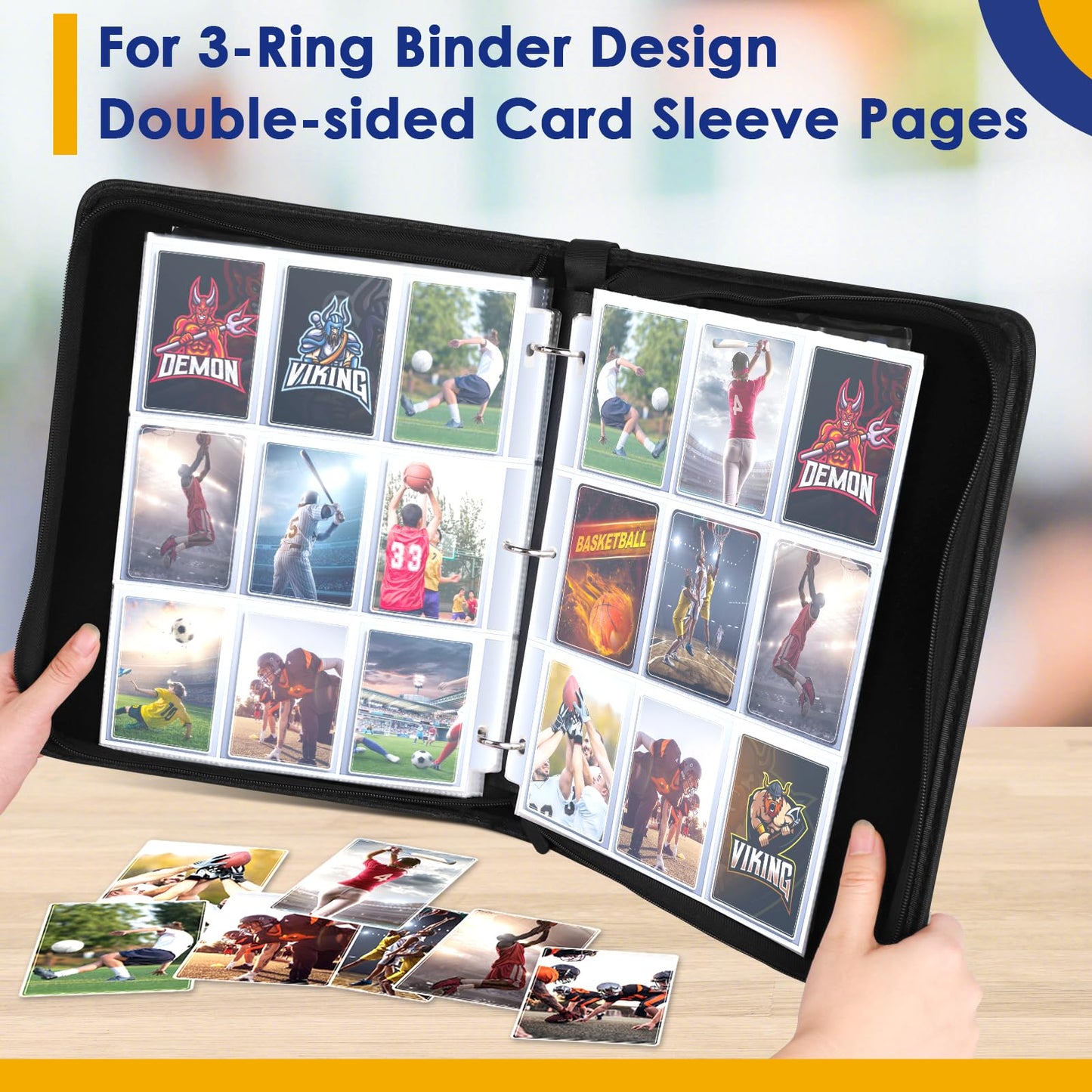Kitoyz 900 Pockets Card Binder - Durable PU Leather Card Album for Trading and Sports Cards