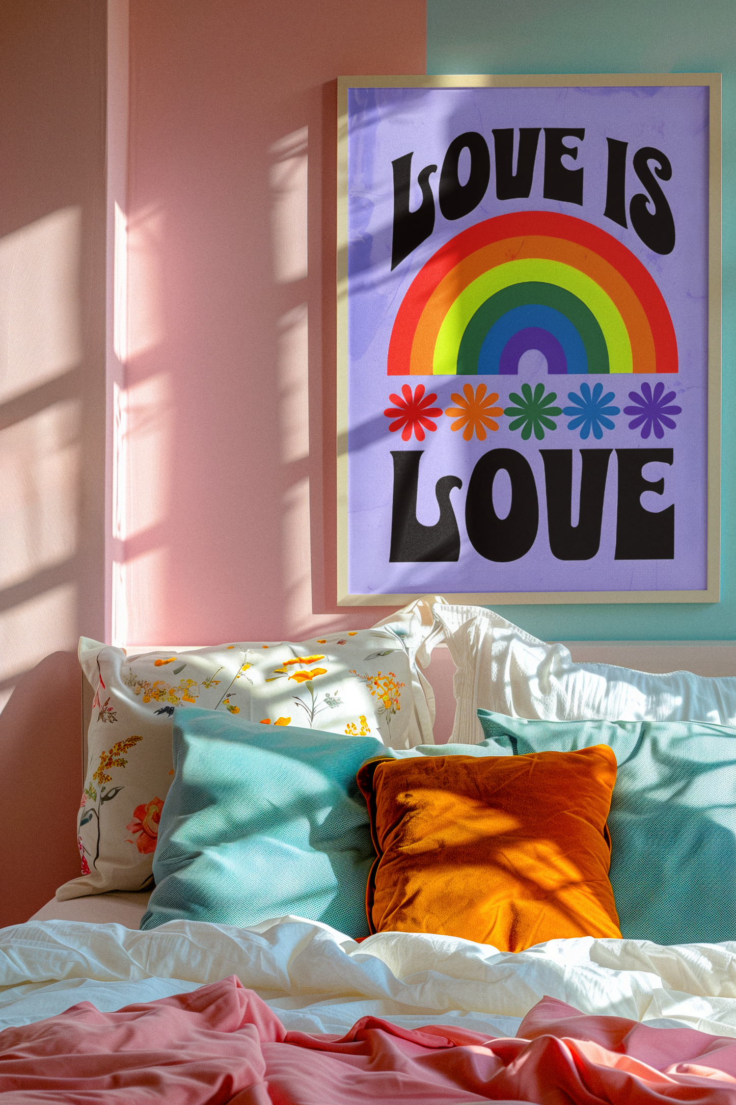 Love Is Love Wall Art – Retro Pride Poster