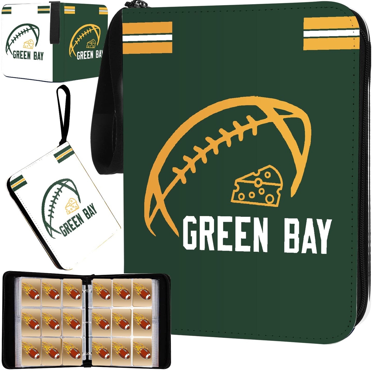 KivolFun Green Bay Football Card Binder - 900 Pocket 3-Ring Organizer