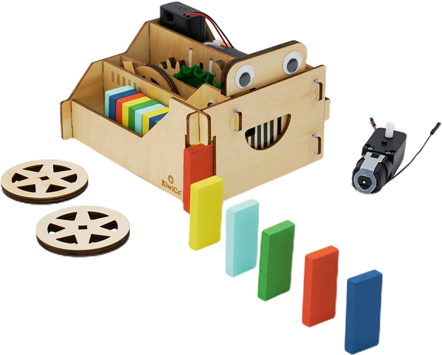 KiwiCo Domino Machine: Wooden Domino Robot Gift Set for Ages 9+