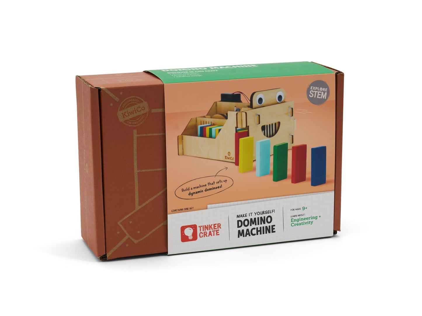 KiwiCo Domino Machine: Wooden Domino Robot Gift Set for Ages 9+