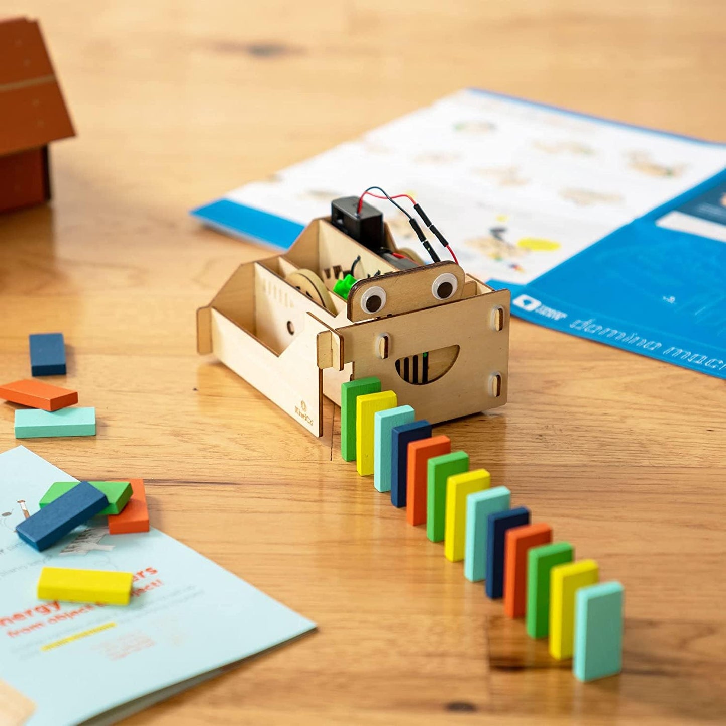 KiwiCo Domino Machine: Wooden Domino Robot Gift Set for Ages 9+