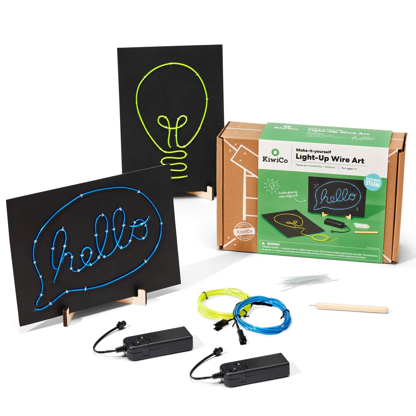 KiwiCo Light-Up Wire Art Kit — DIY Electroluminescent Signs for Kids