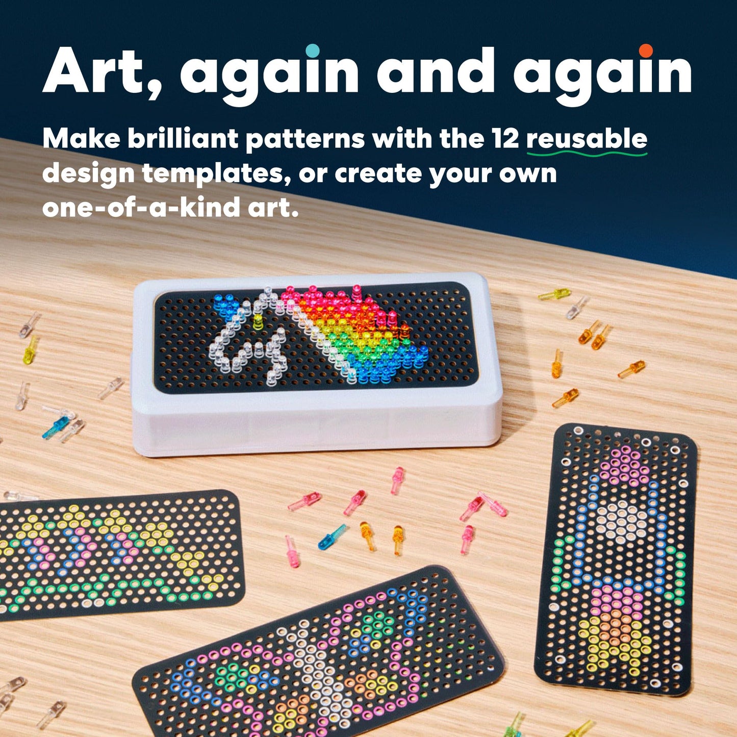 KiwiCo Pixel Art Kit for Kids 5-8 | Lightbox with Reusable Templates & 20+ Pixel Art Creations
