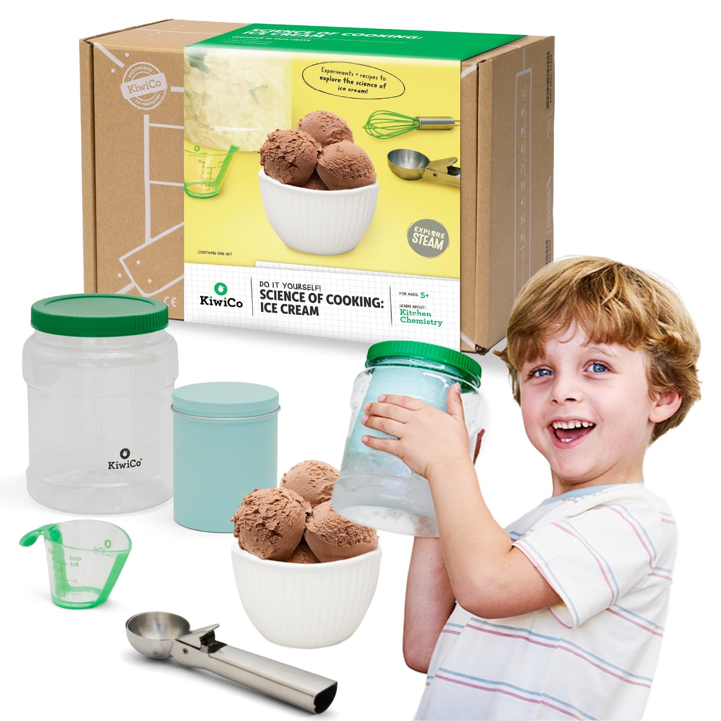 KiwiCo Science of Cooking: Ice Cream Kit for Ages 5+ | Learn Kitchen Chemistry