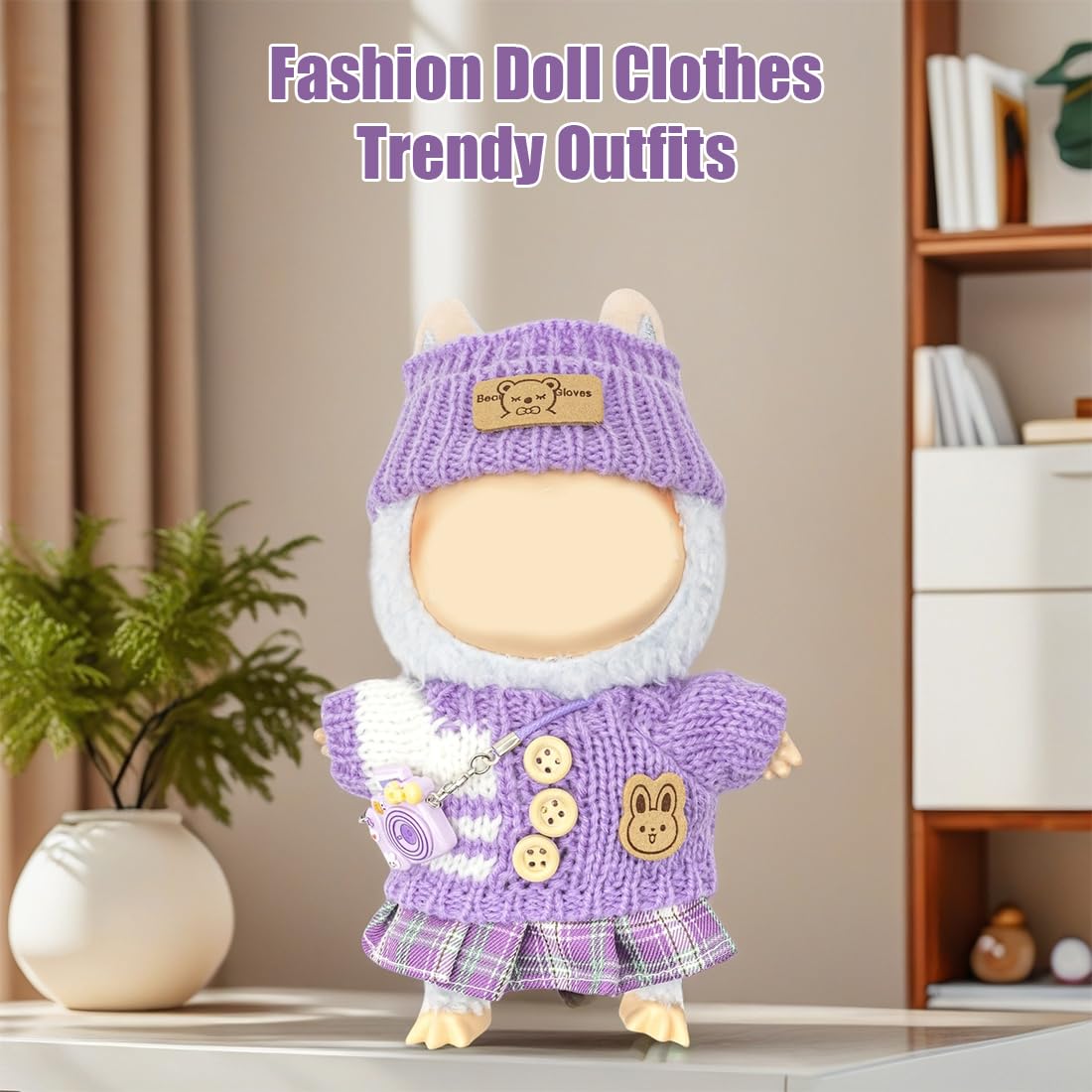 KIYEREE Lububu 17cm Doll Clothes Set – Cute Dress Up Outfit & Accessories