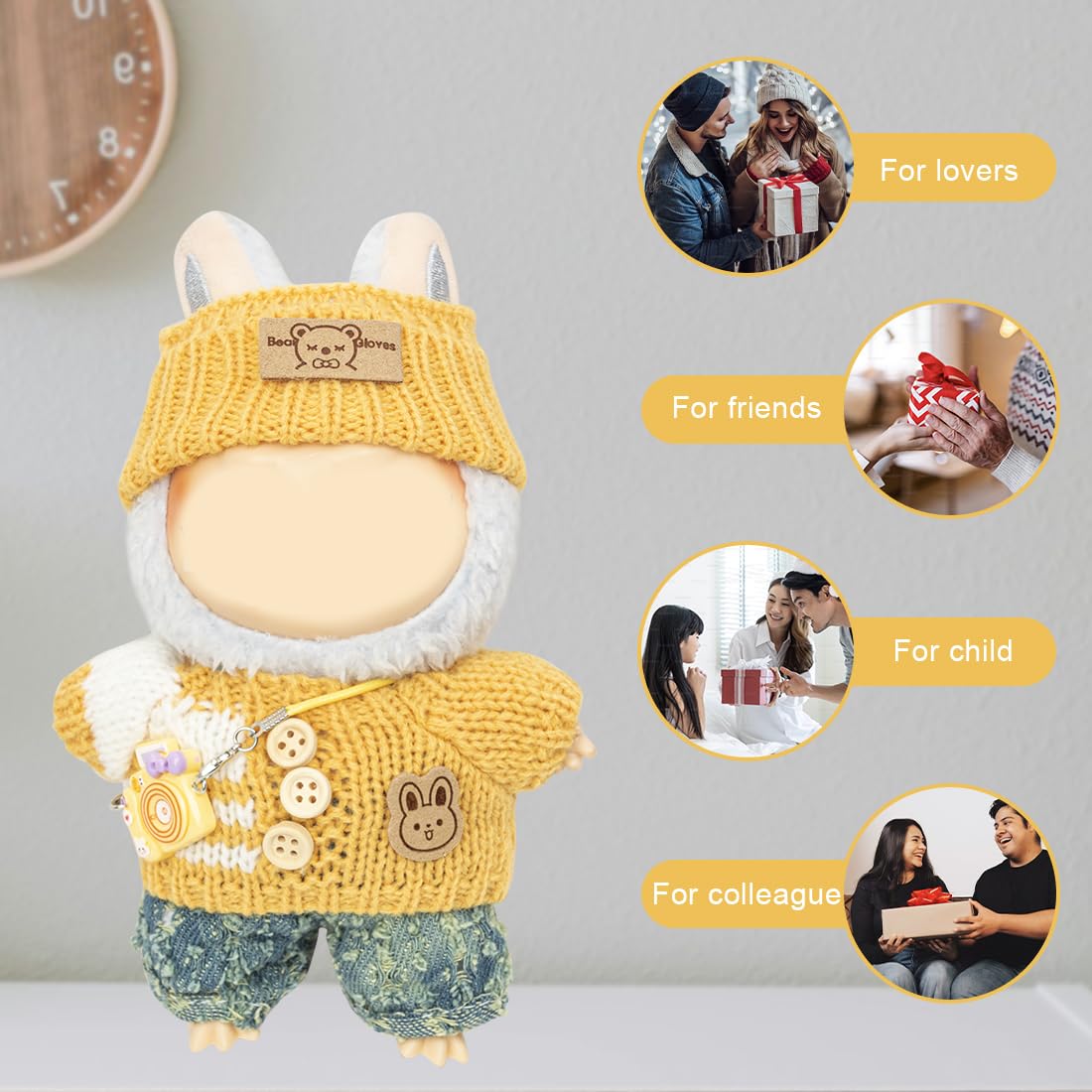 KIYEREE Clothes for Lububu 17cm Dolls — Outfit Set with Accessories for Cute Stylish Dress Up