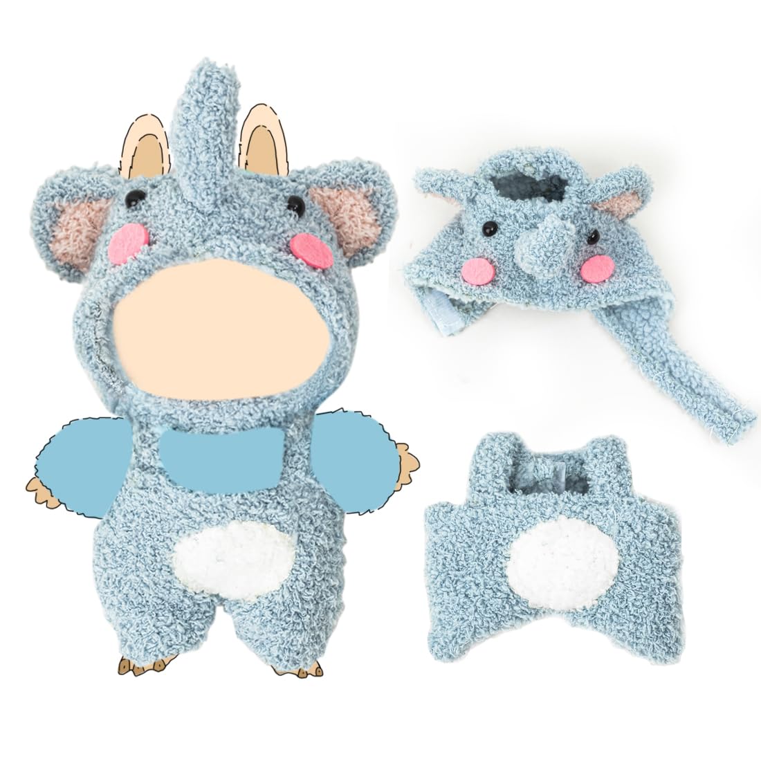 KIYEREE Lububu 17cm Doll Outfit with Accessories – Cute Dress-Up Set