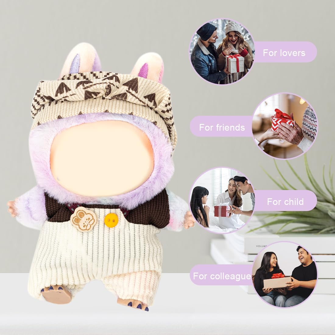 KIYEREE Lububu 17cm Doll Outfit Set — Striped Dress & Accessories