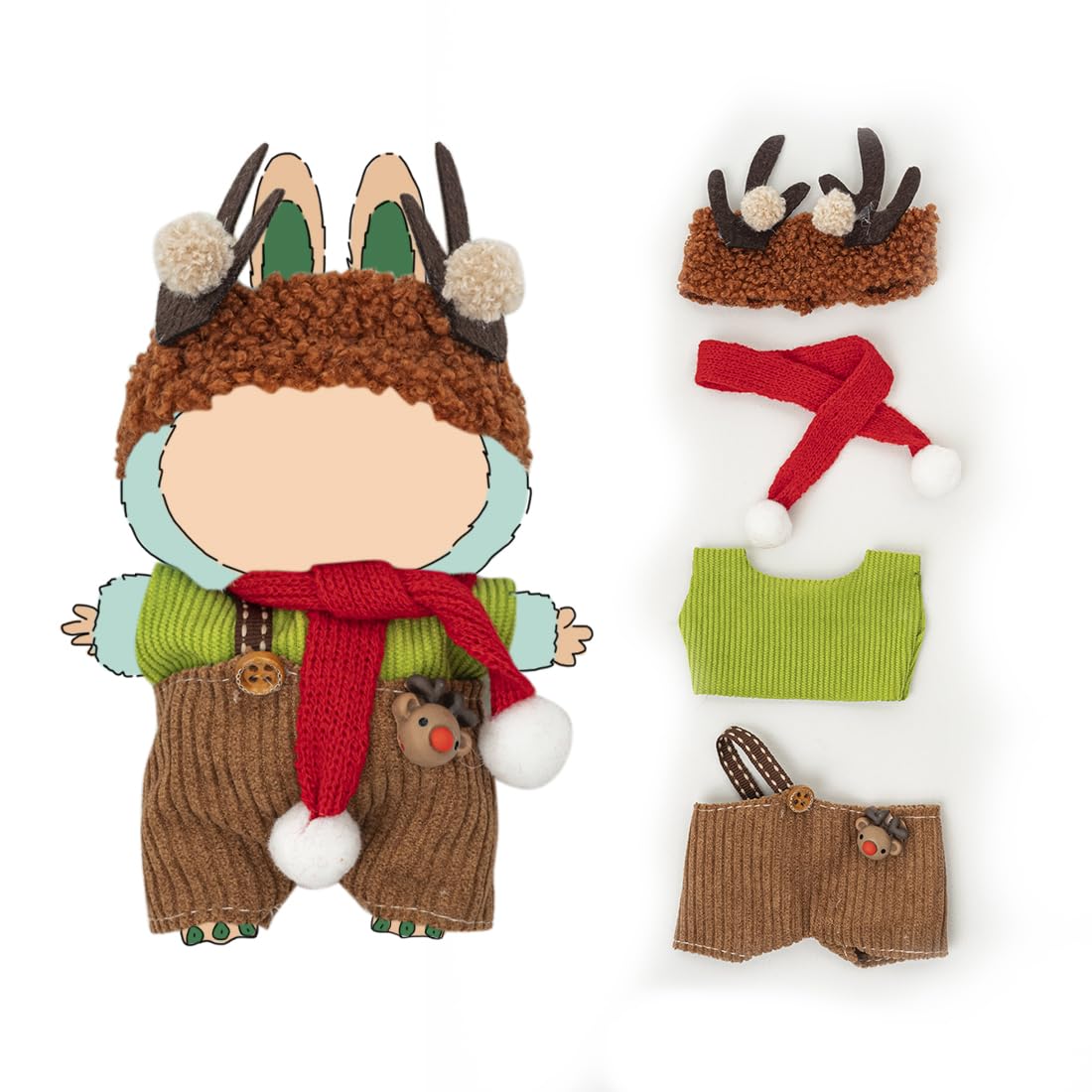 KIYEREE Clothes for Lububu 17cm Dolls – Dress-Up Outfit with Accessories