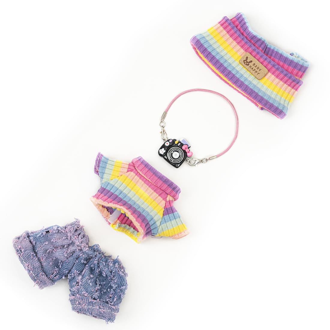 KIYEREE 17cm Lububu Doll Clothes Set – Purple Pants & Accessories