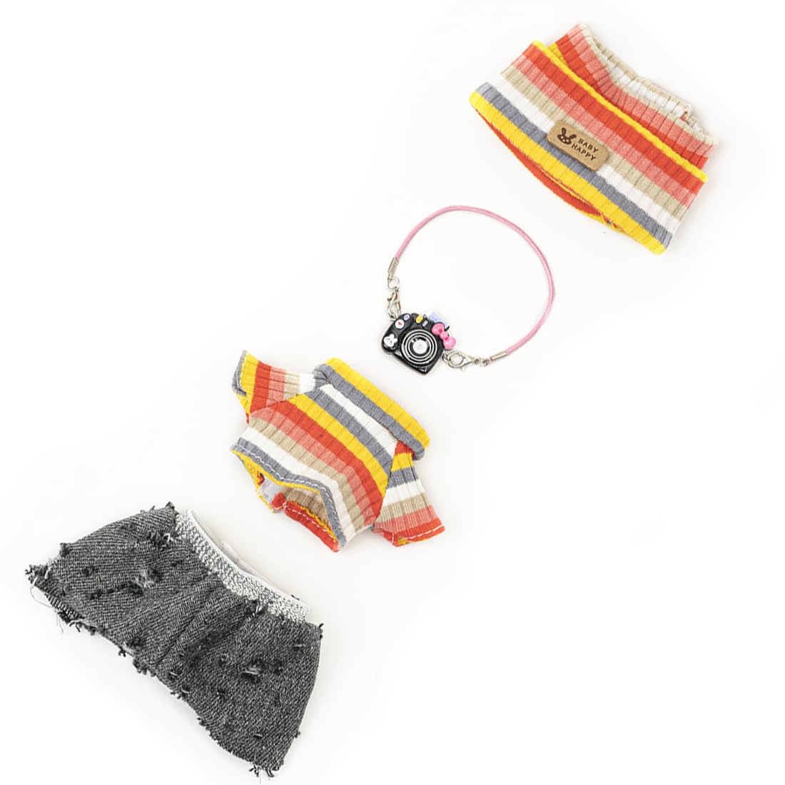 KIYEREE Lububu 17cm Doll Clothes Set – Black Pants & Accessories for Cute Dress Up