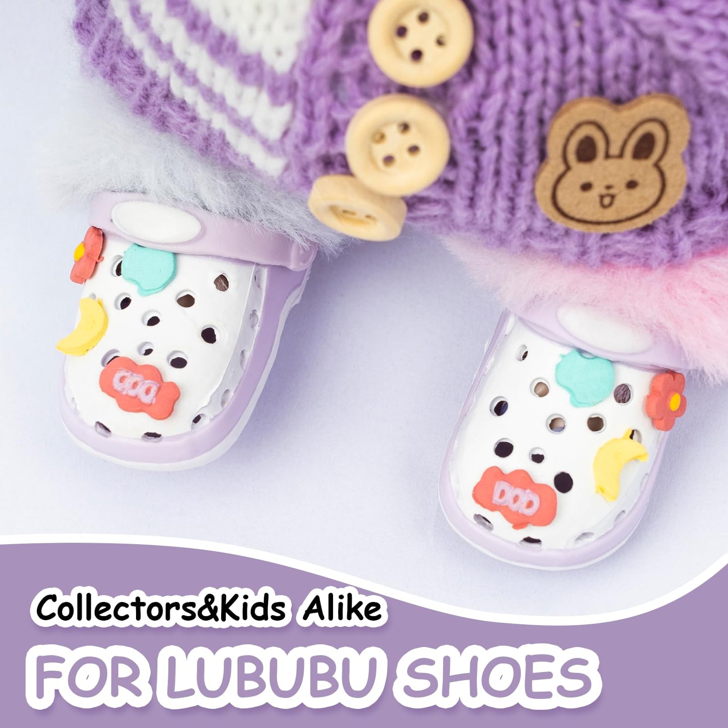 KIYEREE Summer Sandals for Dolls – Open-Toe Purple Slippers, 15+