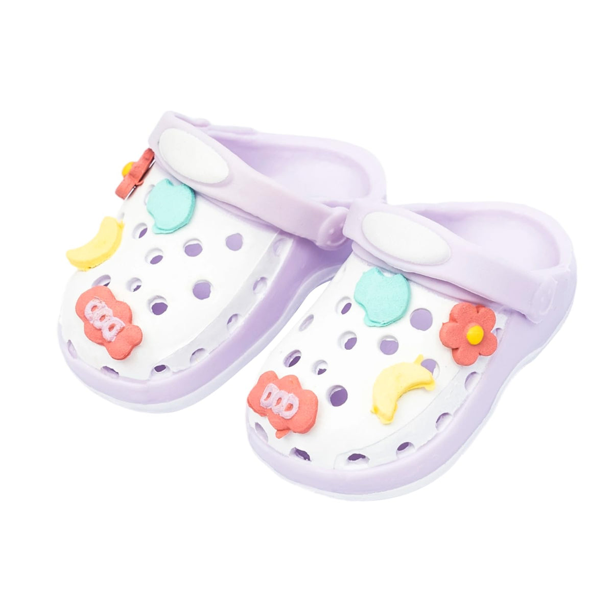 KIYEREE Summer Sandals for Dolls – Open-Toe Purple Slippers, 15+