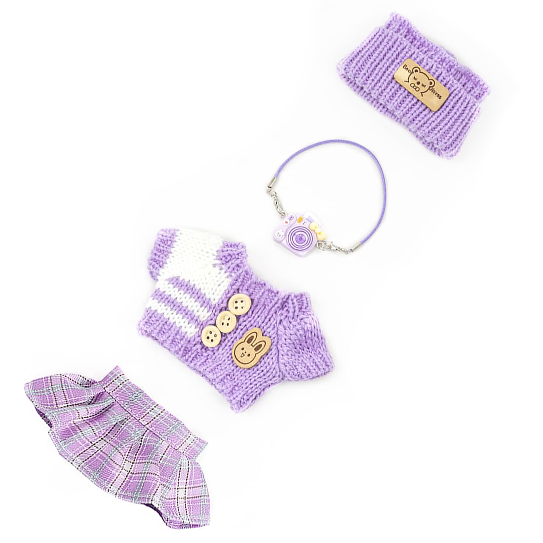 KIYEREE Lububu 17cm Doll Clothes Set – Cute Dress Up Outfit & Accessories