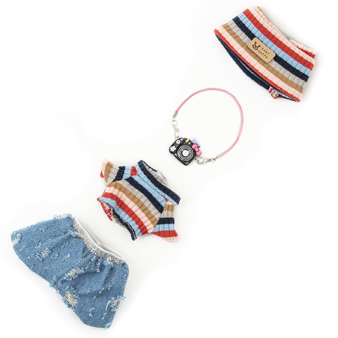 KIYEREE Lububu 17cm Doll Clothes Set with Blue Pants – Dress Up Outfit & Accessories