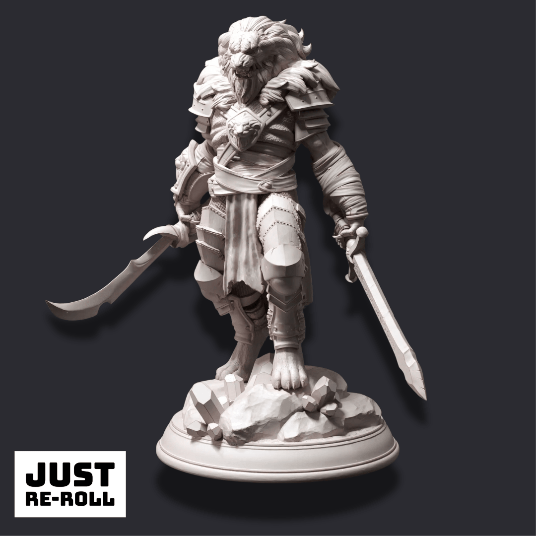 Kiz Ai’er – The Lionheart - 3D Printed Barbarian Miniature
