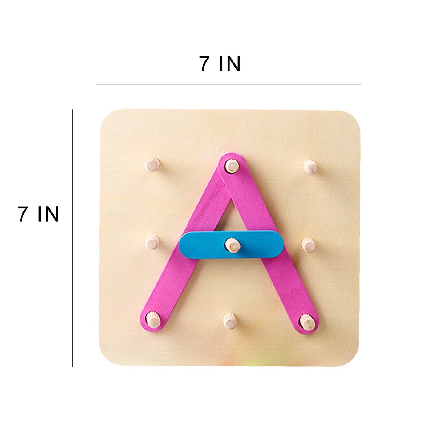 Kizh Wooden Letter & Number Construction Set – Pegboard Blocks for Preschool & Toddler Learning