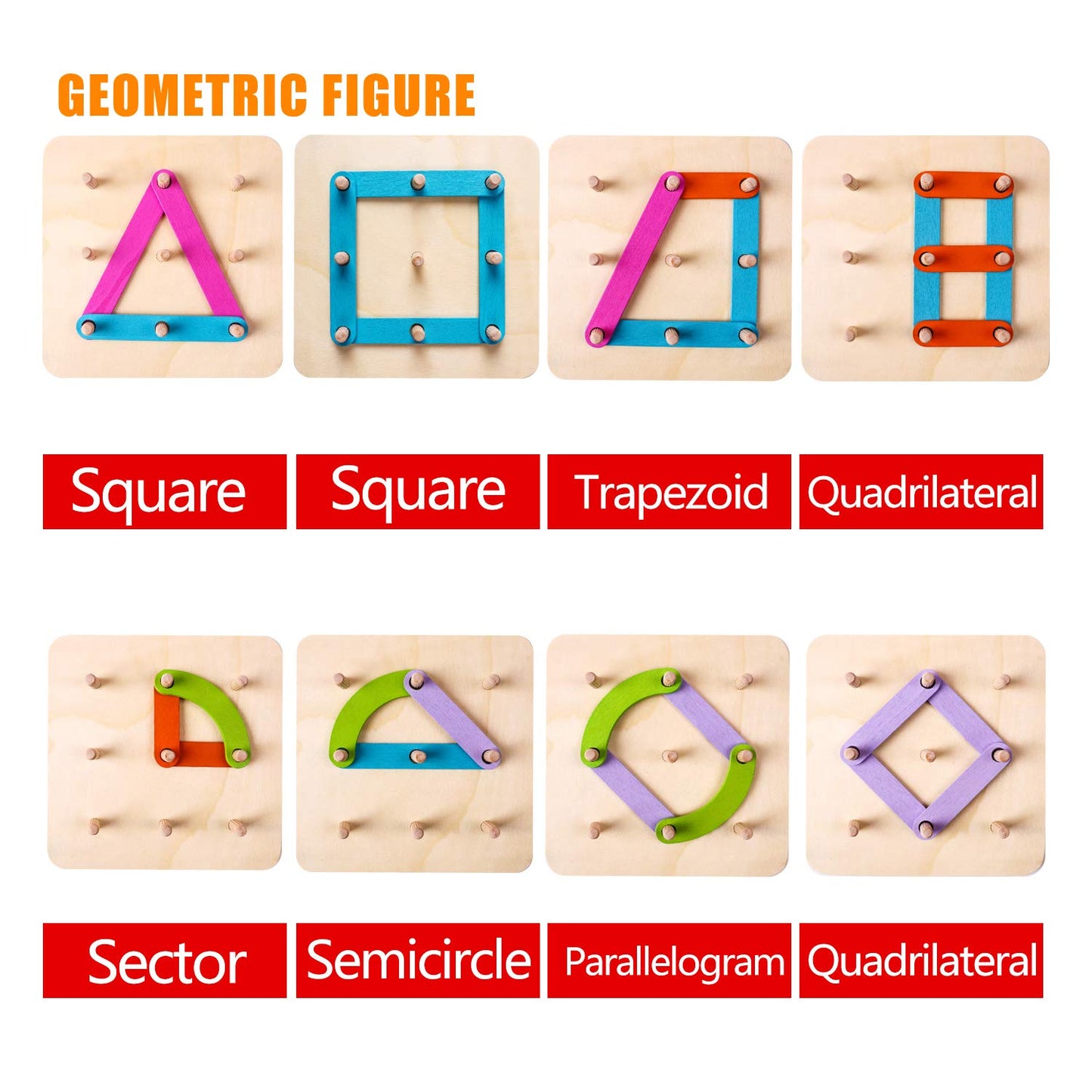 Kizh Wooden Letter & Number Construction Set – Pegboard Blocks for Preschool & Toddler Learning