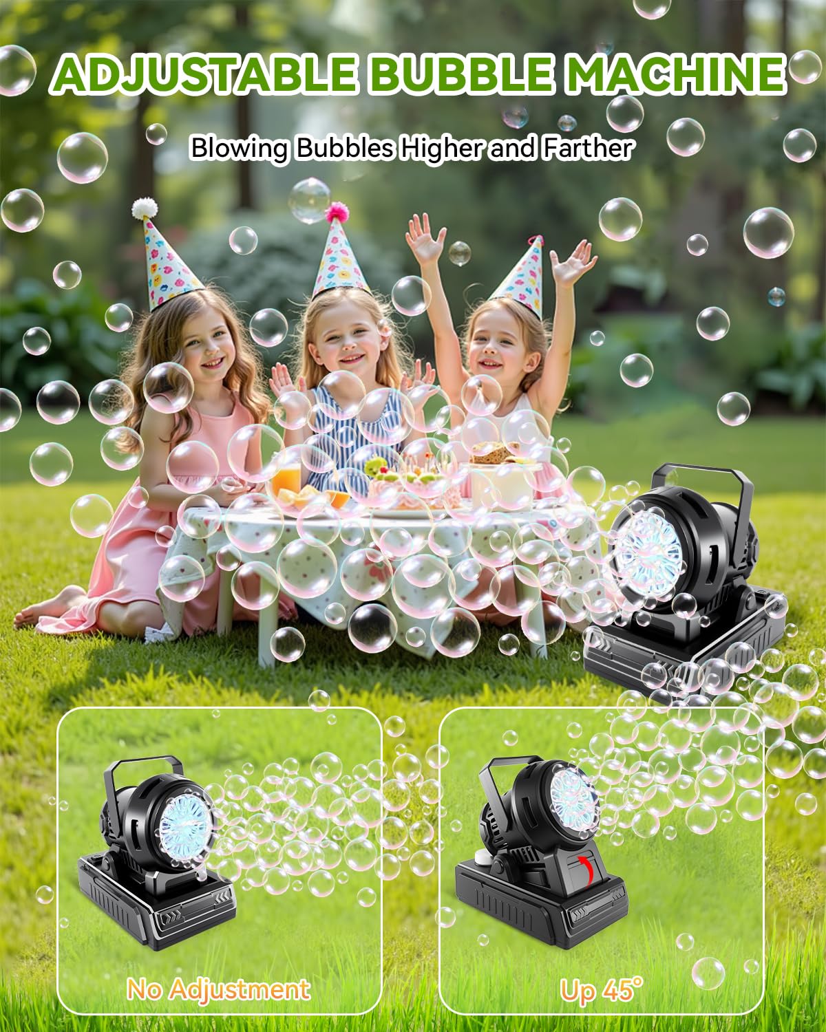 Kizmore Bubble Machine – Rechargeable Bubble Maker for Kids | 20000+ Bubbles/Min