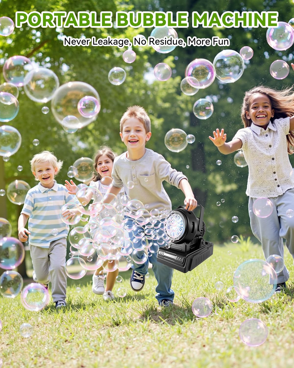 Kizmore Bubble Machine – Rechargeable Bubble Maker for Kids | 20000+ Bubbles/Min