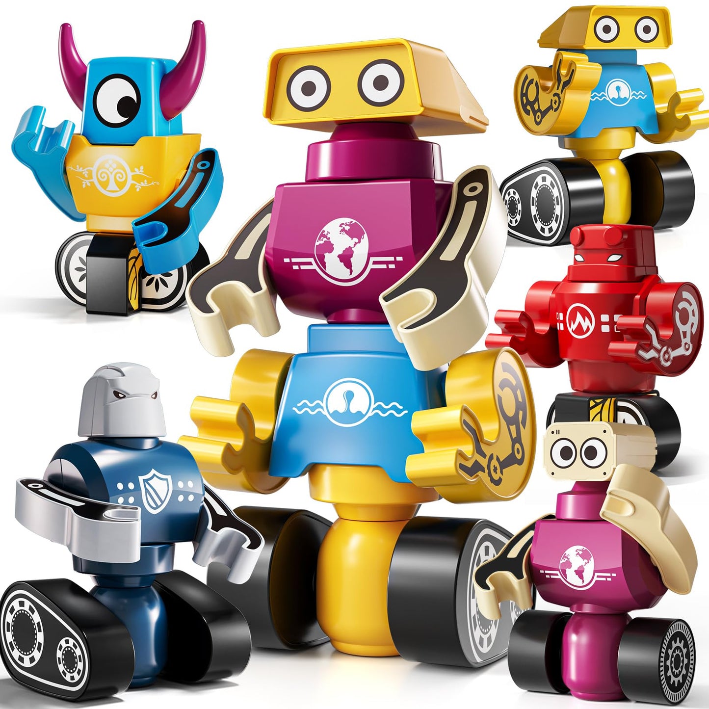KIZONLY Magnets Robot Building Toys for Kids 3-8 | 36-Piece Monster Blocks with Storage Box