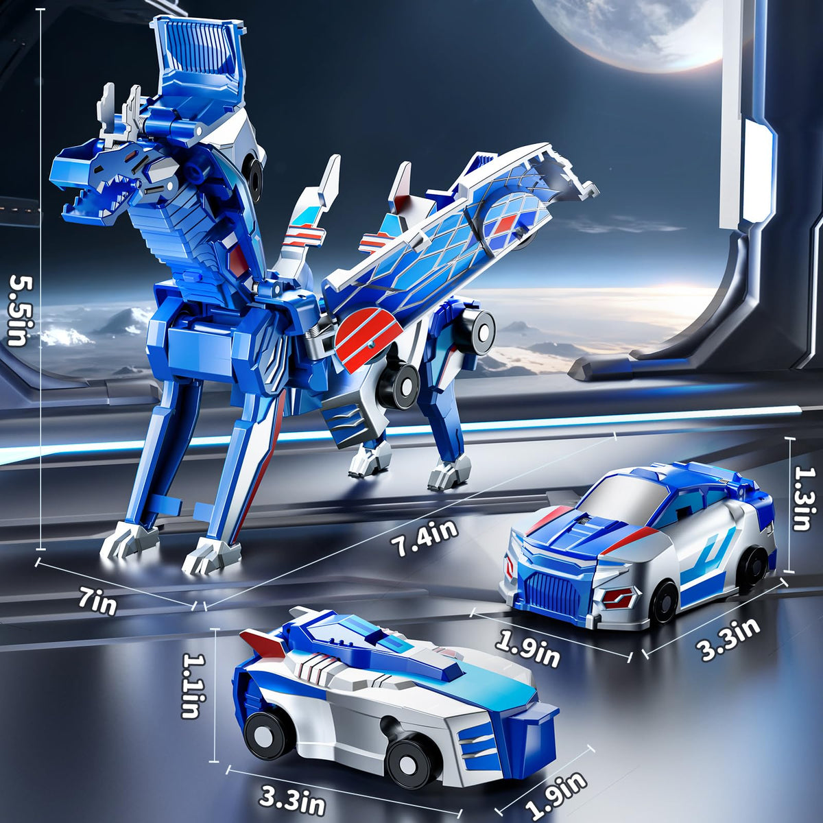 KIZONLY Collision Transforming Dinosaur Car Toy – 2-in-1 Magnet Cars for Kids