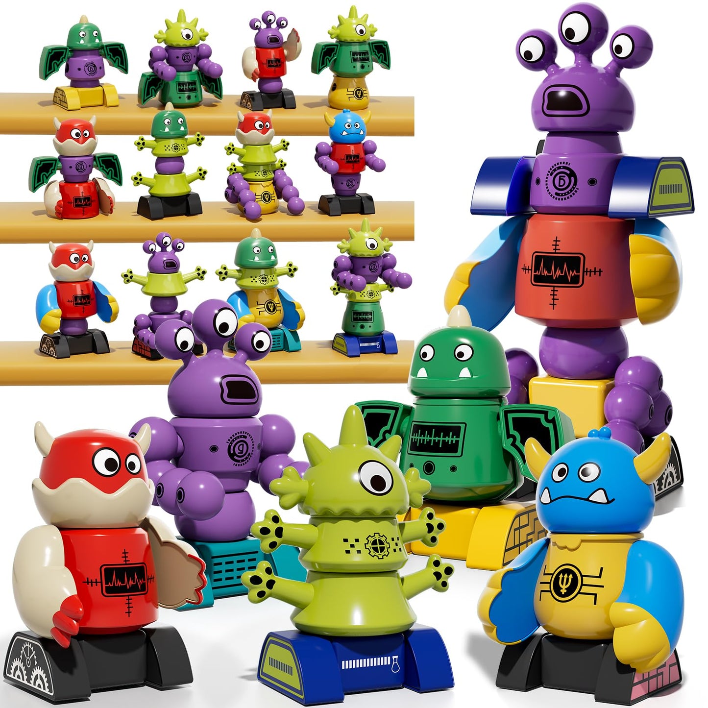KIZONLY Magnets Robot Building Toys – 36-Piece Monster Blocks for Kids 2–12