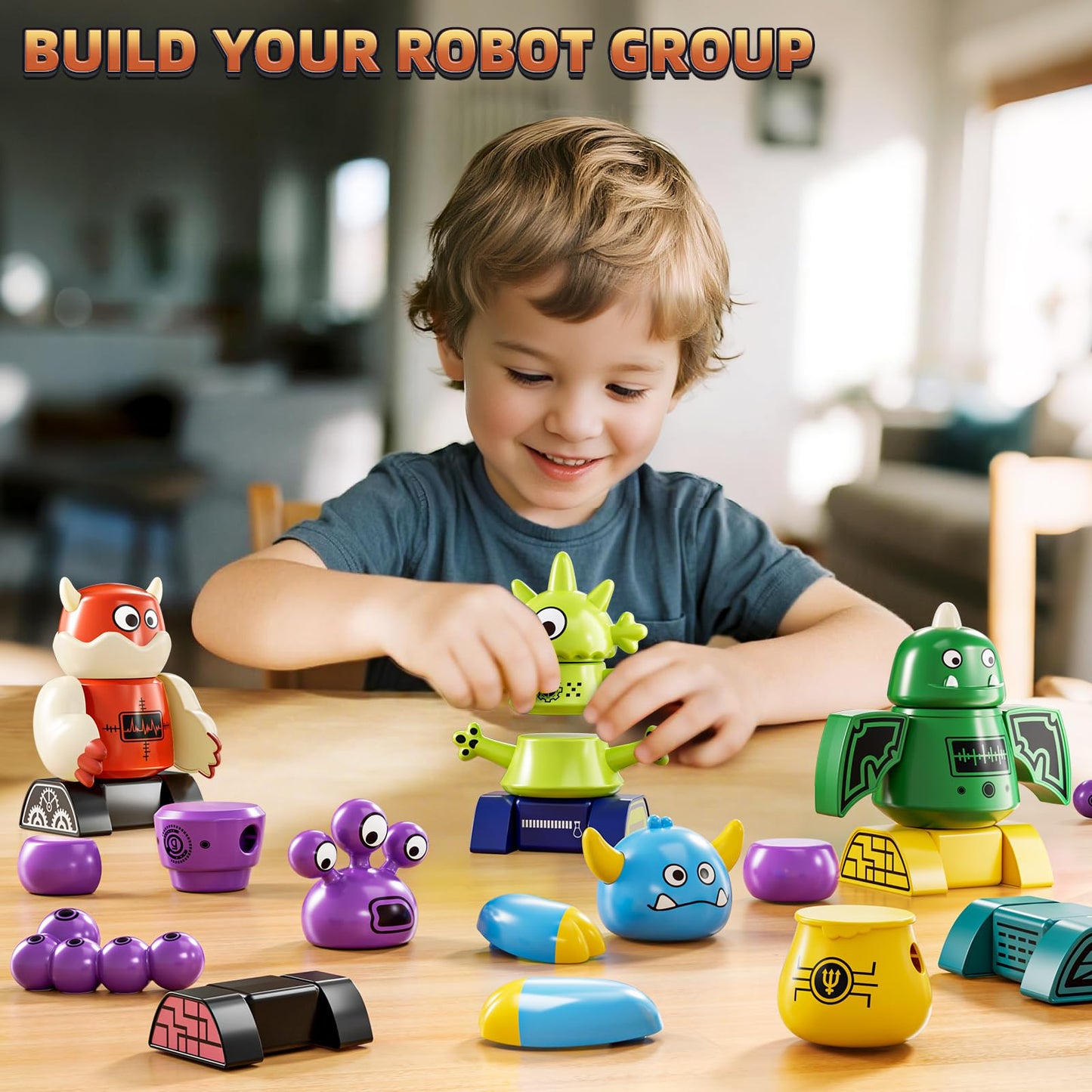 KIZONLY Magnets Robot Building Toys – 36-Piece Monster Blocks for Kids 2–12