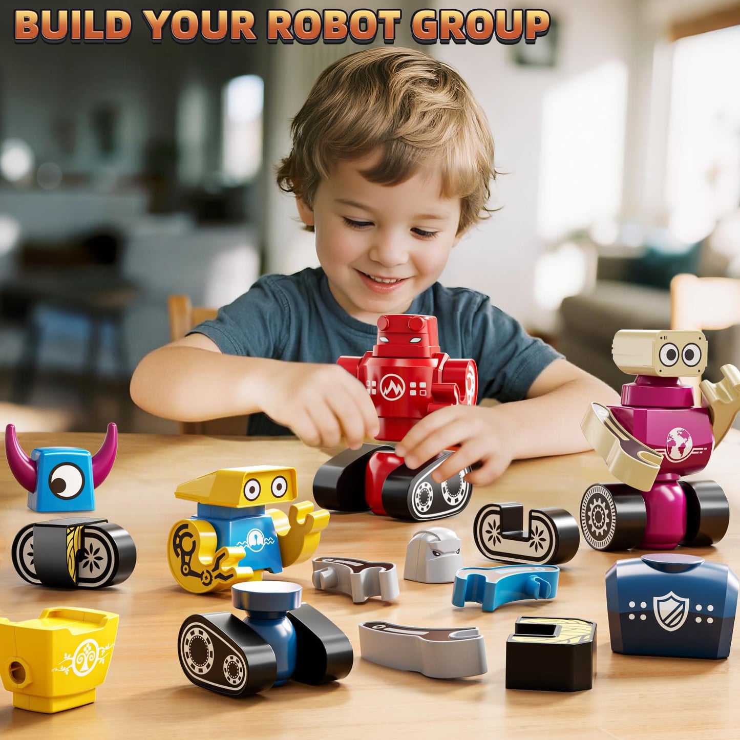 KIZONLY Magnets Robot Building Toys for Kids 3-8 | 36-Piece Monster Blocks with Storage Box