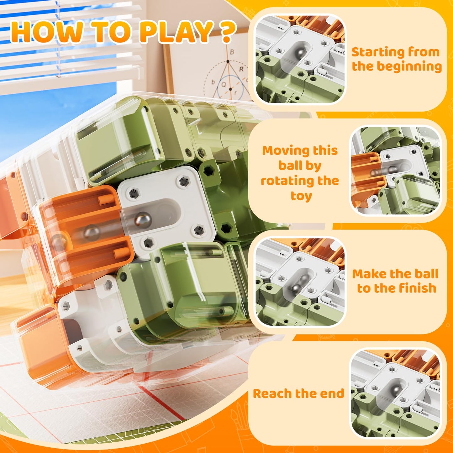 KIZONLY 3D Cube Puzzle – Color-Matched Ball for Kids & Adults