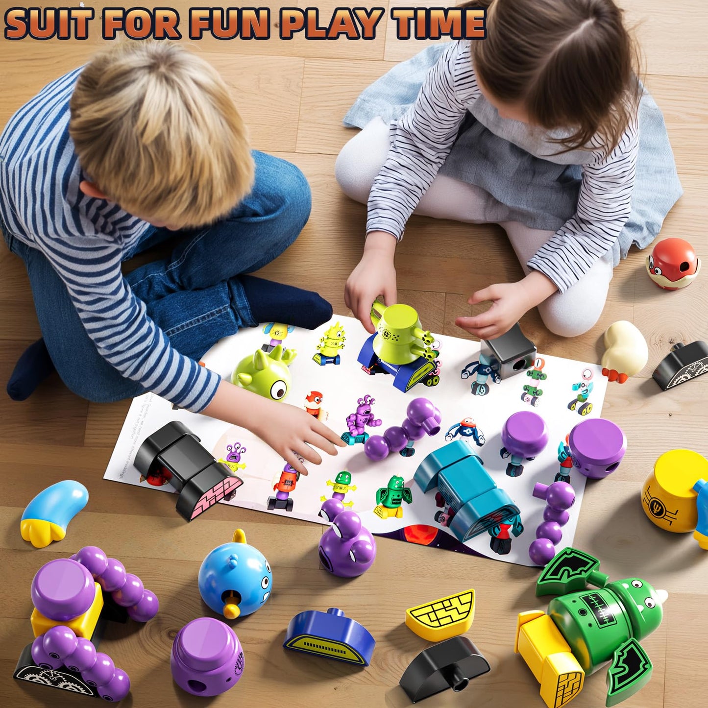KIZONLY Magnets Robot Building Toys – 36-Piece Monster Blocks for Kids 2–12