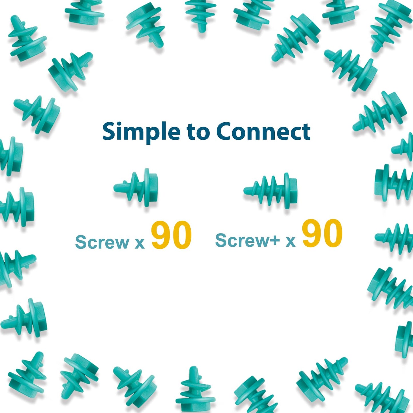 Kizzikids Screws Kit Top-Up 180-Piece – Cardboard Construction Tools for STEM Learning (Blue)