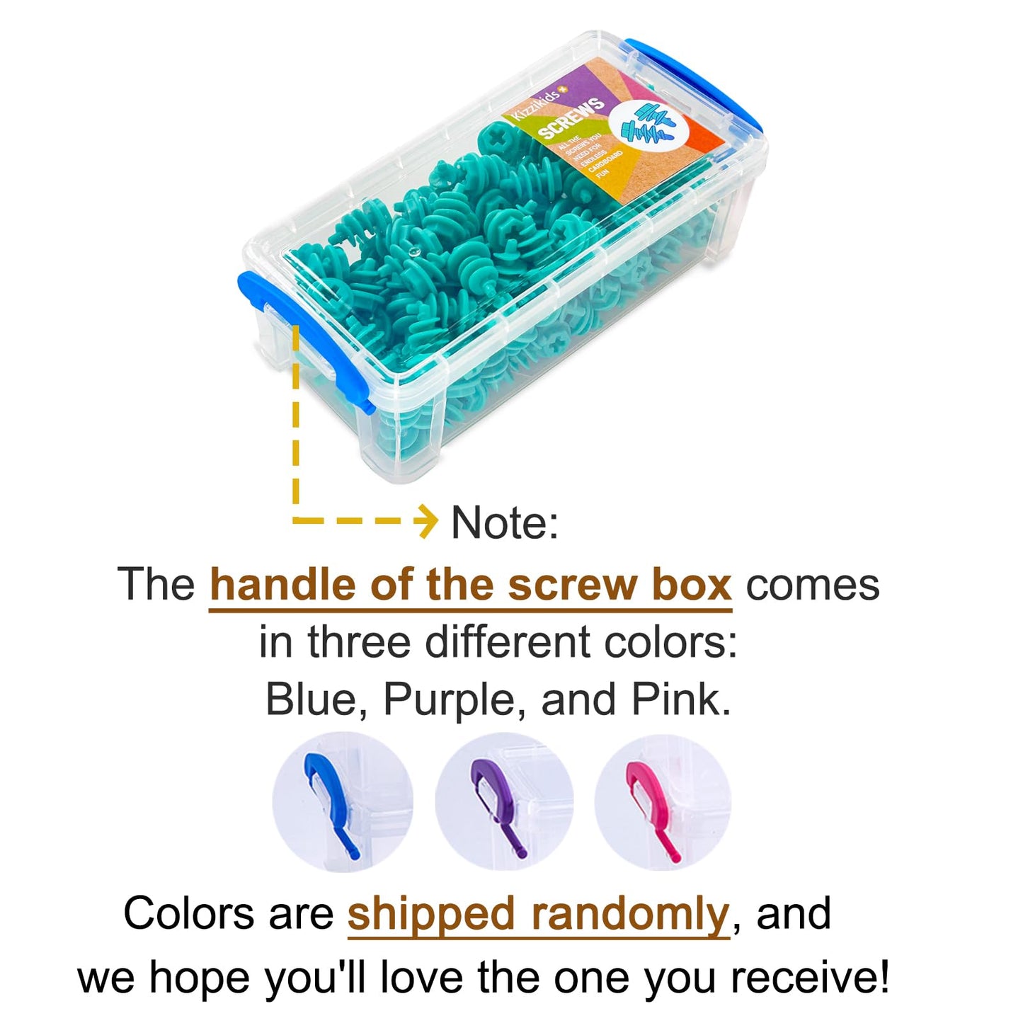 Kizzikids Screws Kit Top-Up 180-Piece – Cardboard Construction Tools for STEM Learning (Blue)