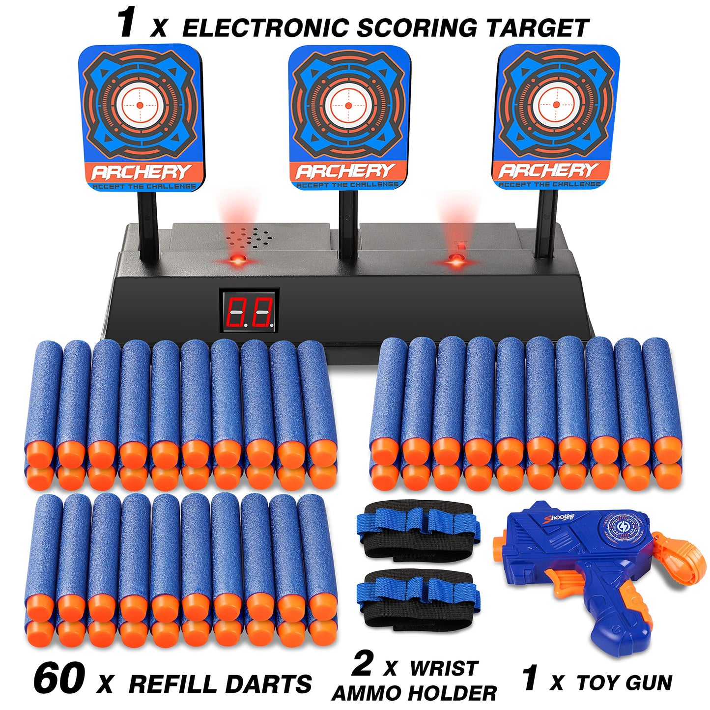 KKONES Electric Scoring Auto Reset Digital Target for Nerf Guns